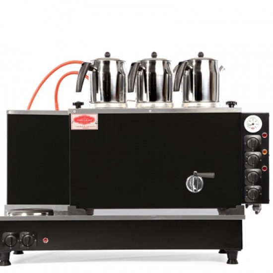 Tiryaki 3 Demlikli Statik Tam Otomatik Çay Kazanı (Gaz+Elk) Semaver Çaymakinesi Tiryaki 3 Demlikli Statik Tam Otomatik Çay Kazanı (Gaz+Elk) Semaver Çaymakinesi